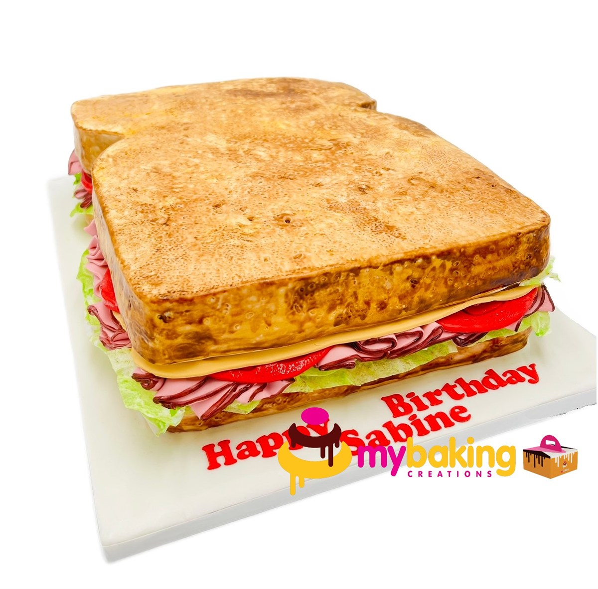 Custom realistic sandwich illusion cake San Francisco bakery